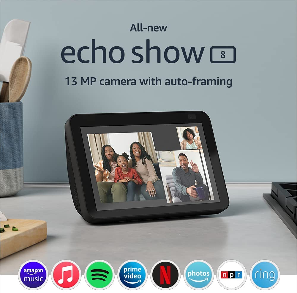 Màn Hình Thông Minh Amazon Echo Show 8 Gen 2 Tích Hợp Màn Hình Cảm Ứng Camera 13MP - Hàng Chính Hãng