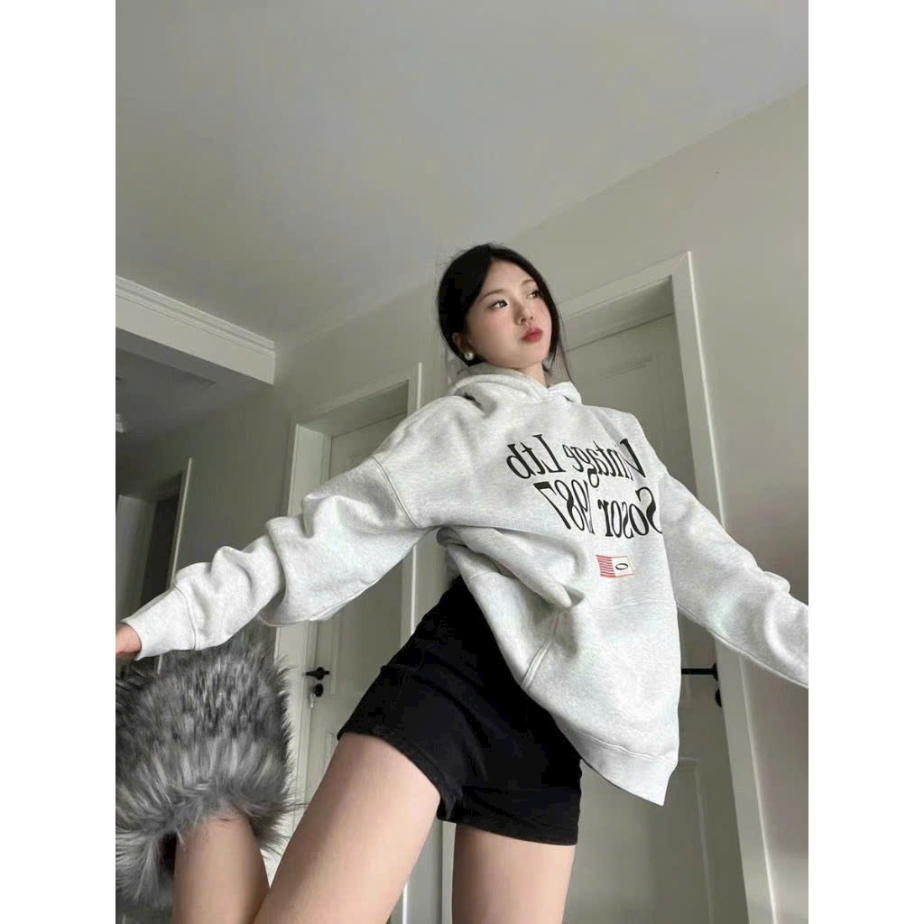 Áo Hoodie Unisex Nam Nữ Sosor 1987 Màu Xám Vải Nỉ Dày Dặn Siêu Đẹp, áo khoác hoodie cặp đôi