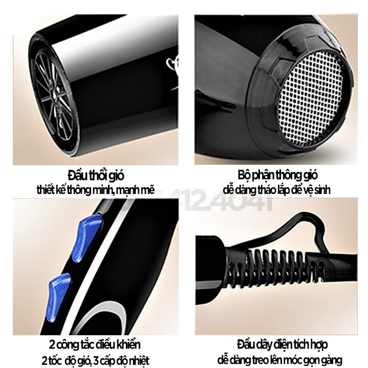 Máy sấy tóc 2 chiều - Tặng 5 phụ kiện tạo kiểu tóc hàng loại tốt siêu khỏe sấy nhanh