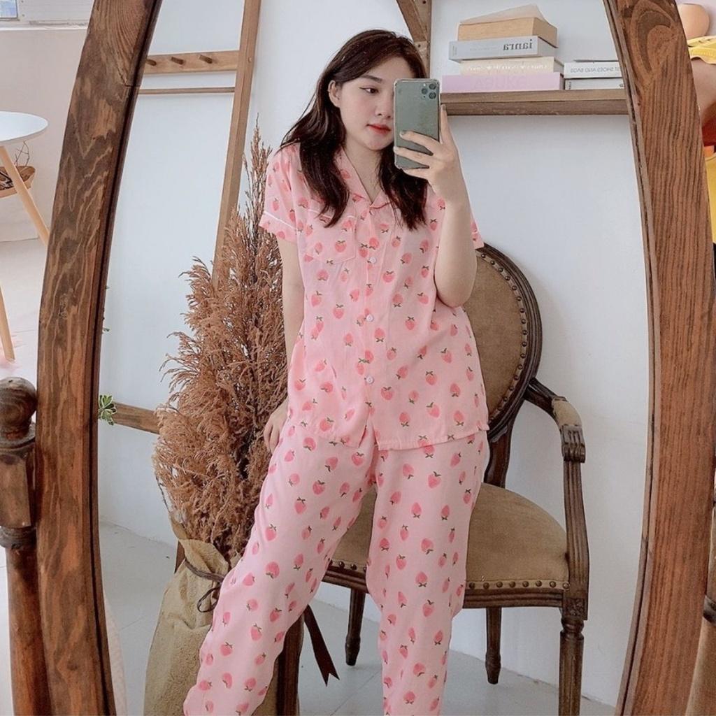 ĐỒ BỘ PIJAMA NỮ MẶC NHÀ ĐŨI MỀM TAY NGẮN QUẦN DÀI