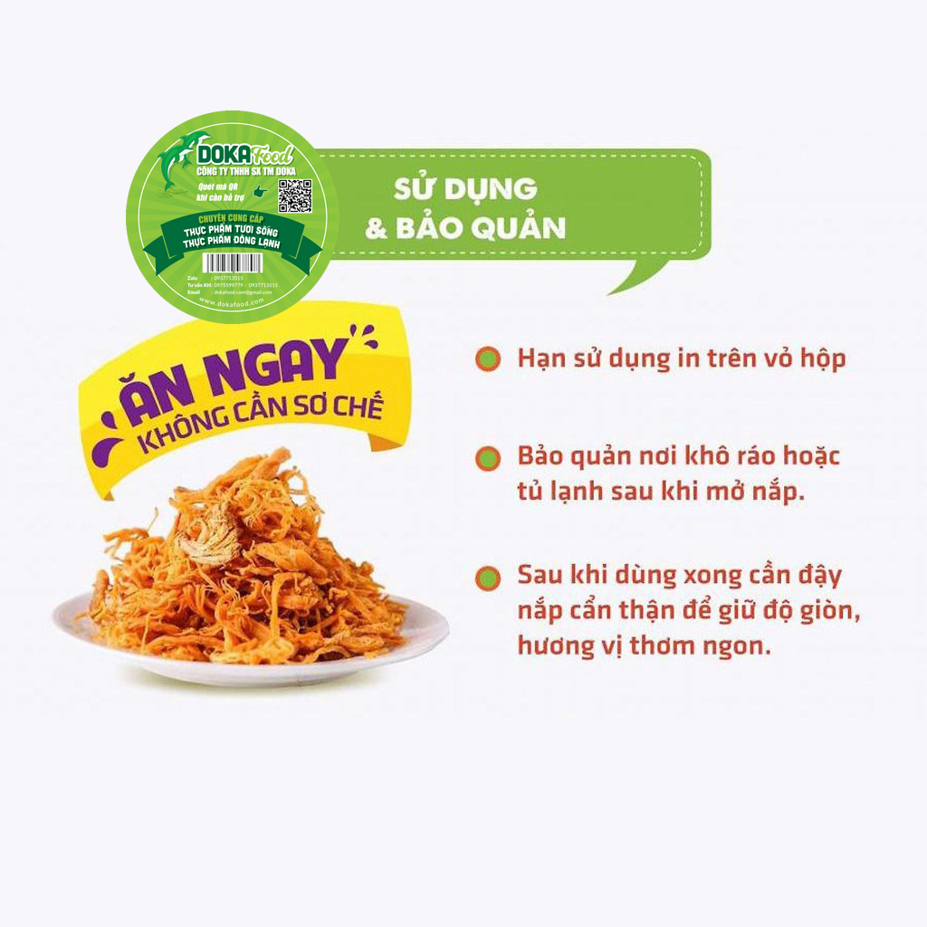 Khô Gà 600G ( Mỗi Hũ 300g X2 ) LOẠI 1, Khô Gà Lá Chanh, Khô Gà Ngon, Khô Gà Cay, Nguồn nguyên liệu sạch. Làm 100% từ thịt ức gà tươi, ớt , tỏi , lá chanh tươi, Thương Hiệu Doka Food, GIÒN NGON - ĐẬM VỊ