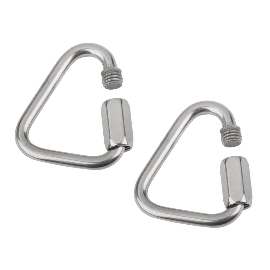 2x2Pieces Triangle Shape Mountain Rock Climbing Stainless Screw Lock Carabiner