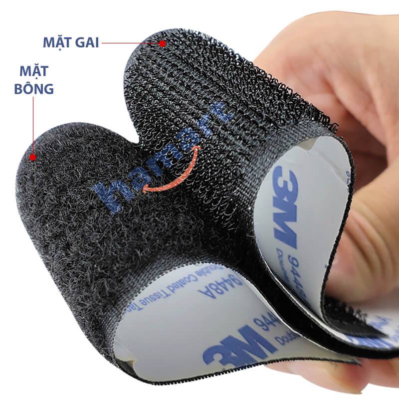 50CM Băng Dính Gai Velcro Keo 3M Hamart Móc Khoá Nhám Dán Cố Định Rèm Thảm Nệm Ô Tô Treo Đồ Đa Năng