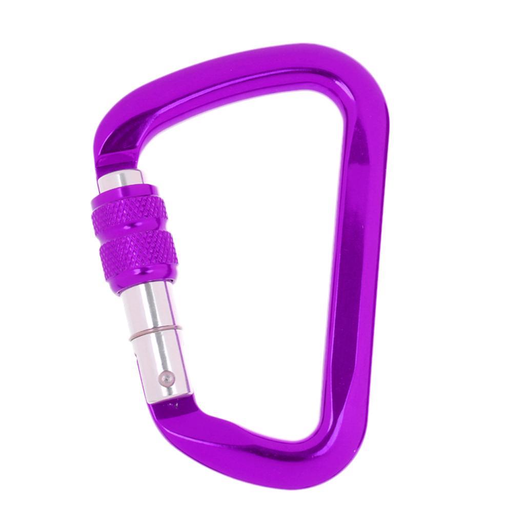 2-4pack 30KN 6720LB Aluminum Shape Screw Locking Climbing Carabiner