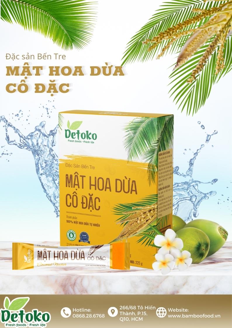 Mật Hoa Dừa Detoko Hộp 15 Gói Tiện Lợi Phiên Bản Cao Cấp Nguyên Chất, Ổn Định Đường Huyết, Tăng Sức Đề Kháng