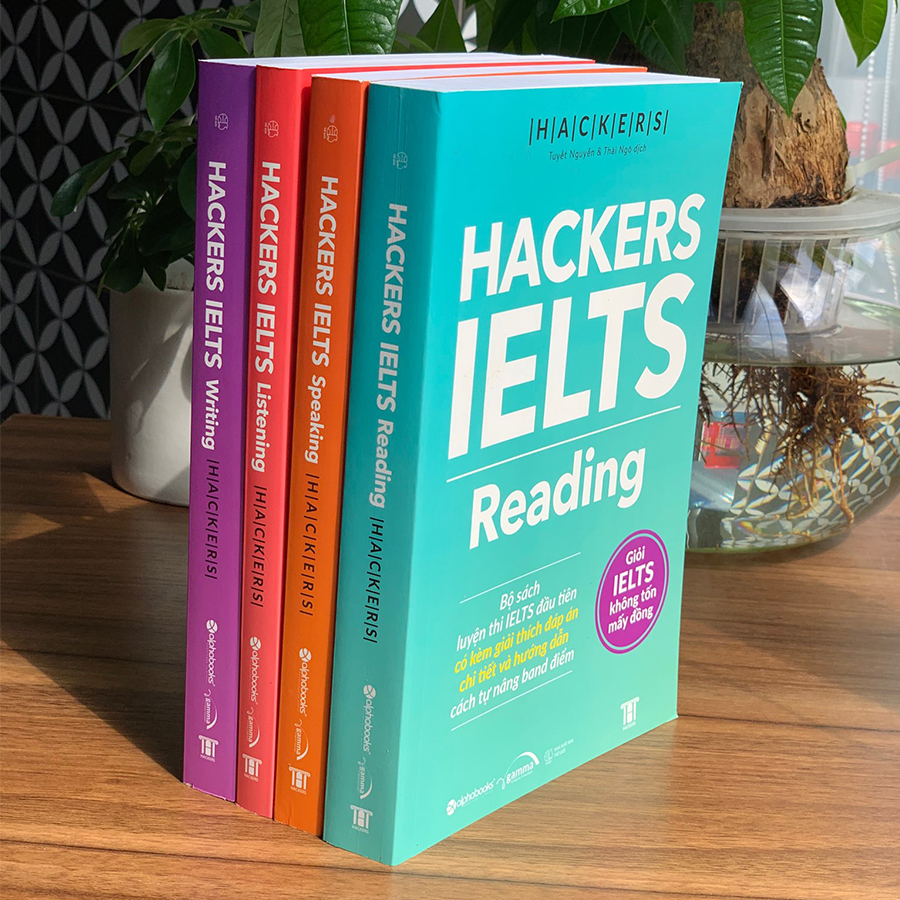 Combo Trọn Bộ 4 Cuốn Hackers IELTS ( Listening + Reading + Speaking + Writing ) (Tặng kèm Tickbook)