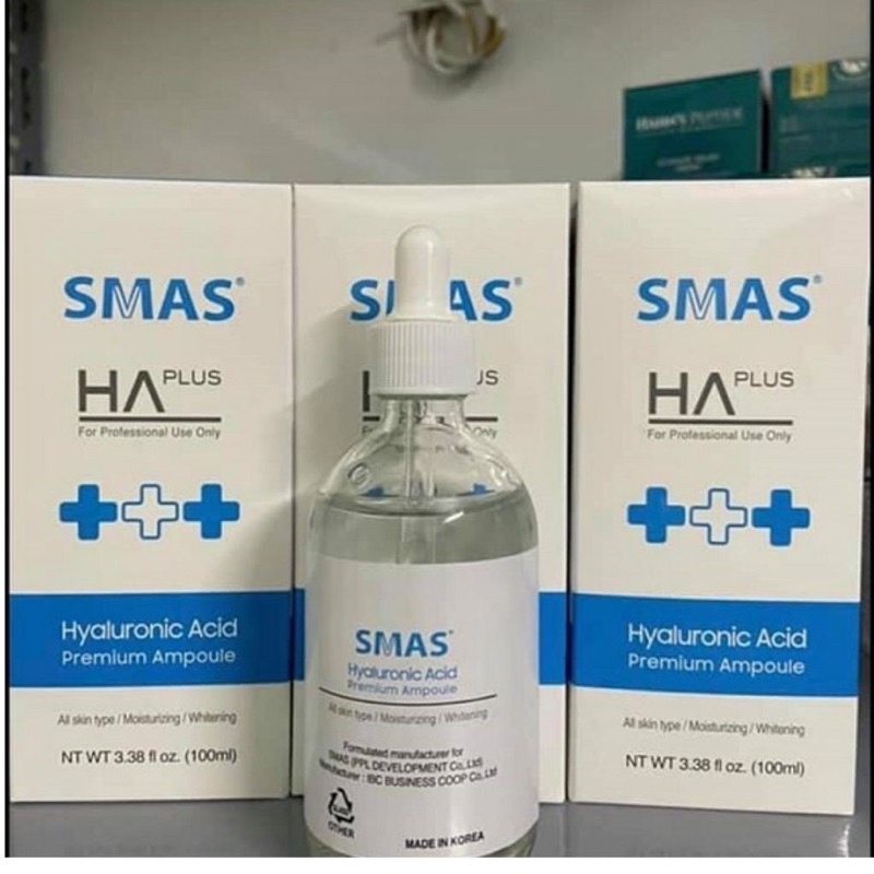 Tinh Chất Serum HA SMAS cấp ẩm mịn da - SMAS HA plus Hyaluronic Acid premium Ampoule 100ml