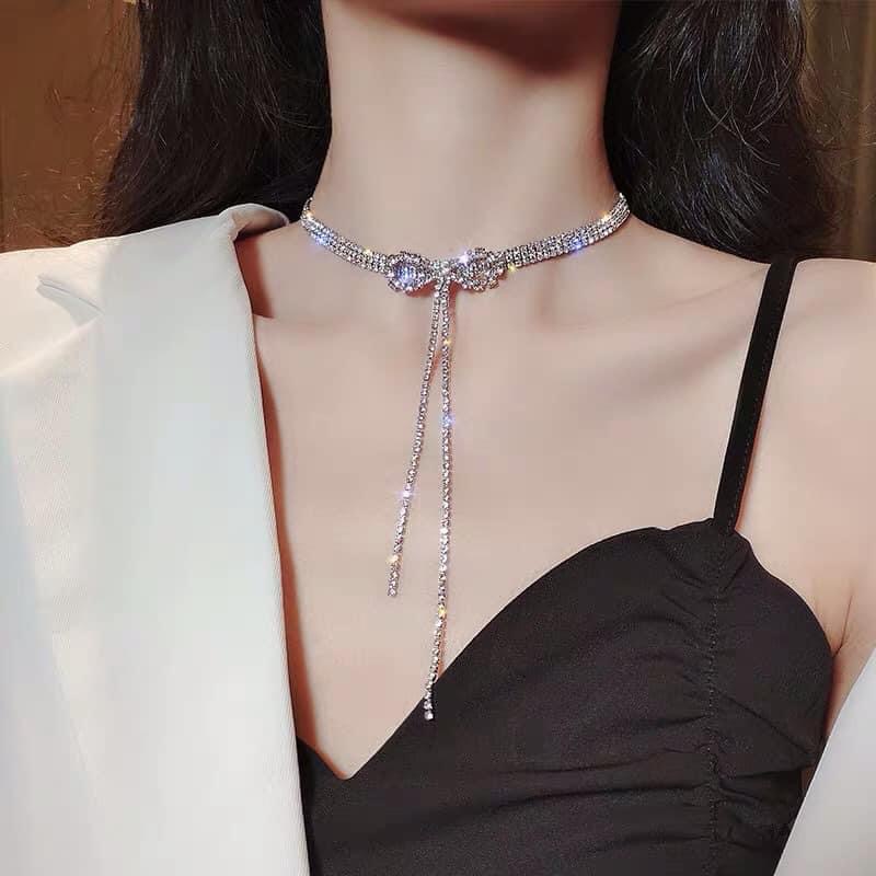 Vòng cổ chocker nữ đính đá sang chảng