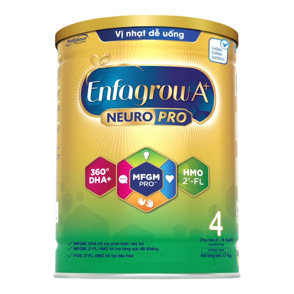 Sữa bột Enfagrow A+ NeuroPro 4 với 2’-FL HMO cho trẻ từ 2 – 6 tuổi – 1.7kg