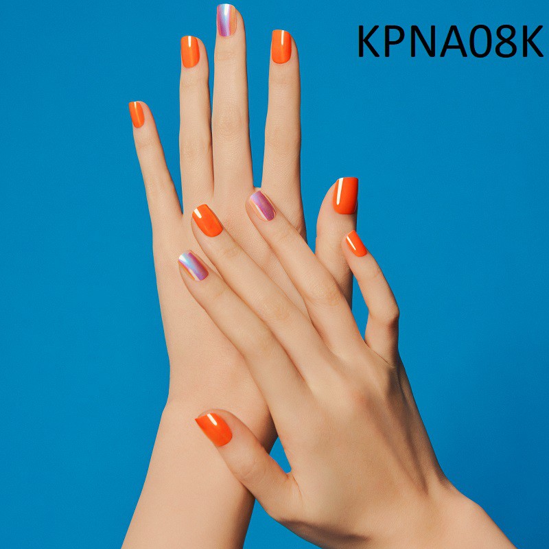 Bộ 30 Móng Tay Gel Dán Press &amp; Go Kiss New York Nail Box - Warm Orange (KPNA08K)