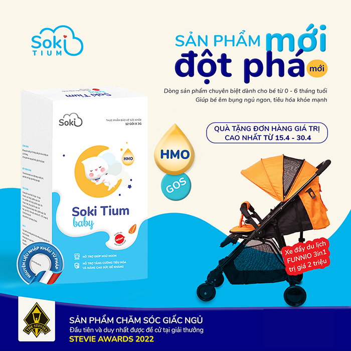 Sữa ngủ ngon cho bé giúp êm bụng, hỗ trợ tiêu hóa Soki Tium Baby (dòng cao cấp)