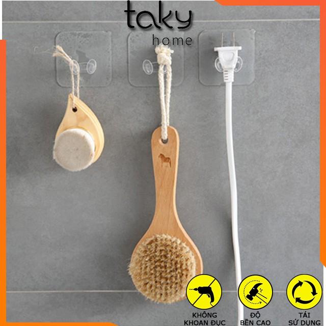 Móc Gài Trong Suốt Treo Phích Điện, Móc Dán Tường, Gài Các Loại Phích Cắm Điện Gọn Gàng Trên Tường. TakyHome 4000