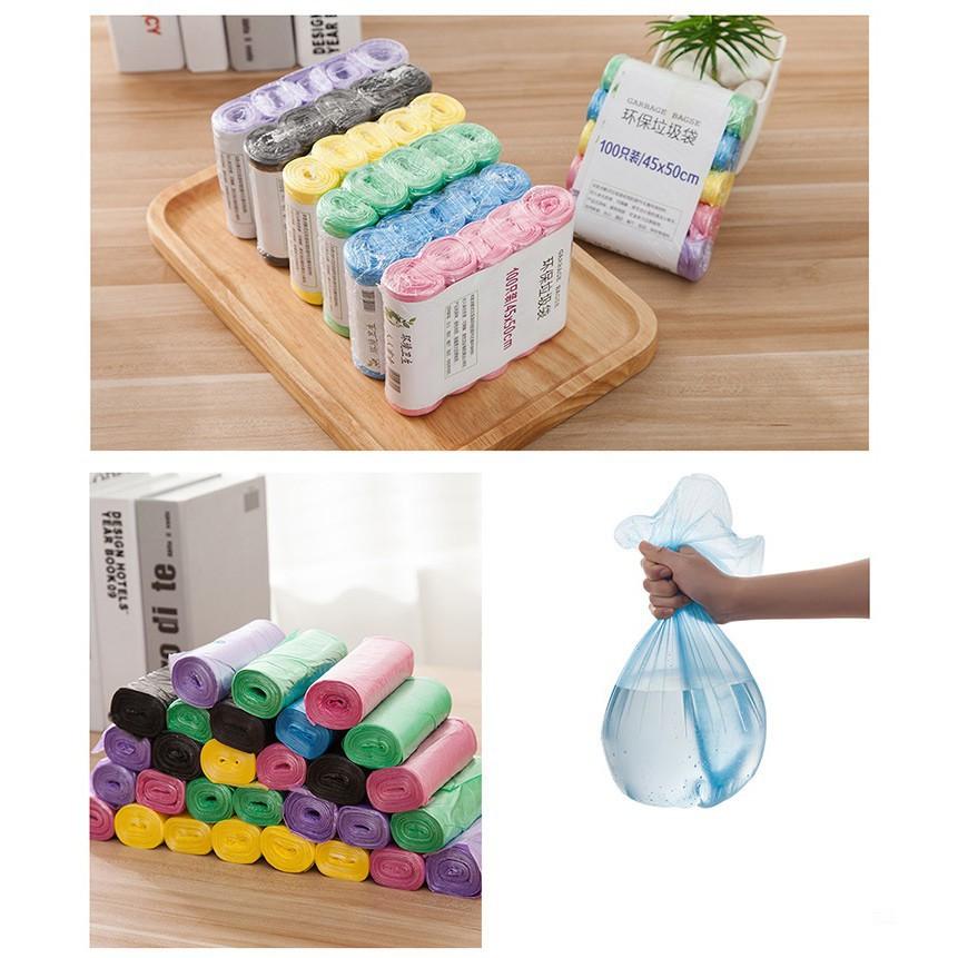 Set 5 cuộn 100 túi đựng rác bằng nhựa bền sử dụng một lần 88260 shopbuon88