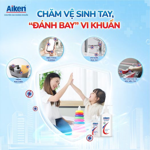 Aiken Gel rửa tay Sạch khuẩn 250ml Dạng vòi