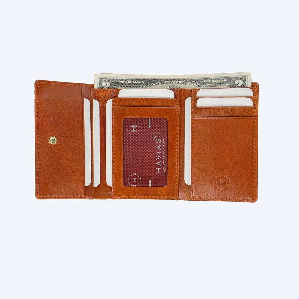 Ví Gấp Heart3 Mini Handcrafted Wallet HAVIAS - Nâu