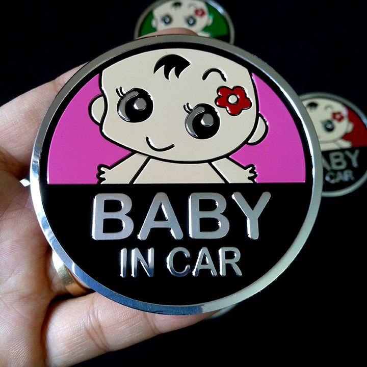 Logo dán kim loại BABY IN CAR