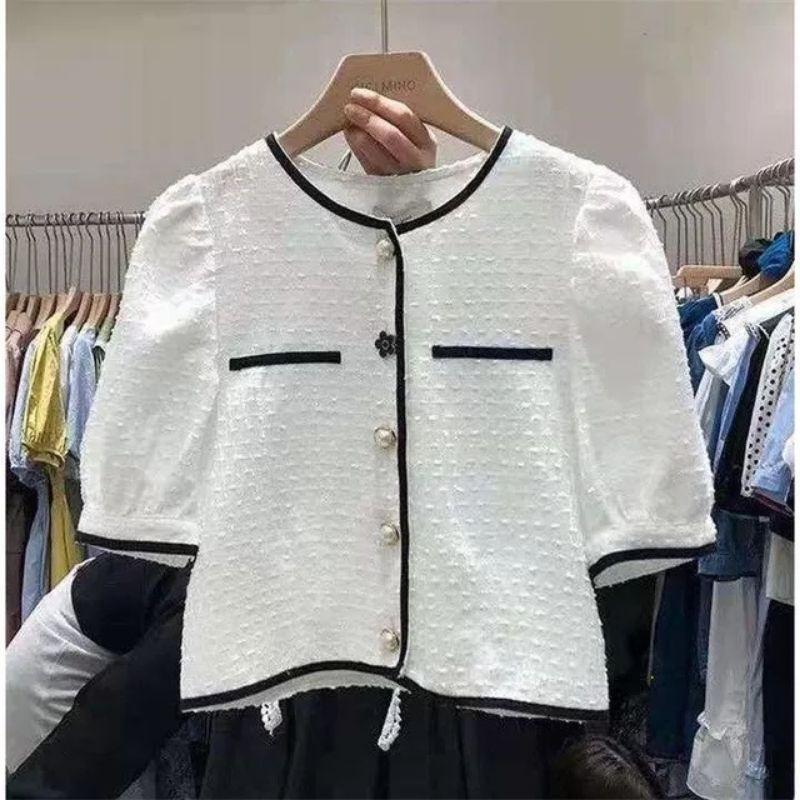 Áo sơ mi viền xốp nhiều màu sắc
