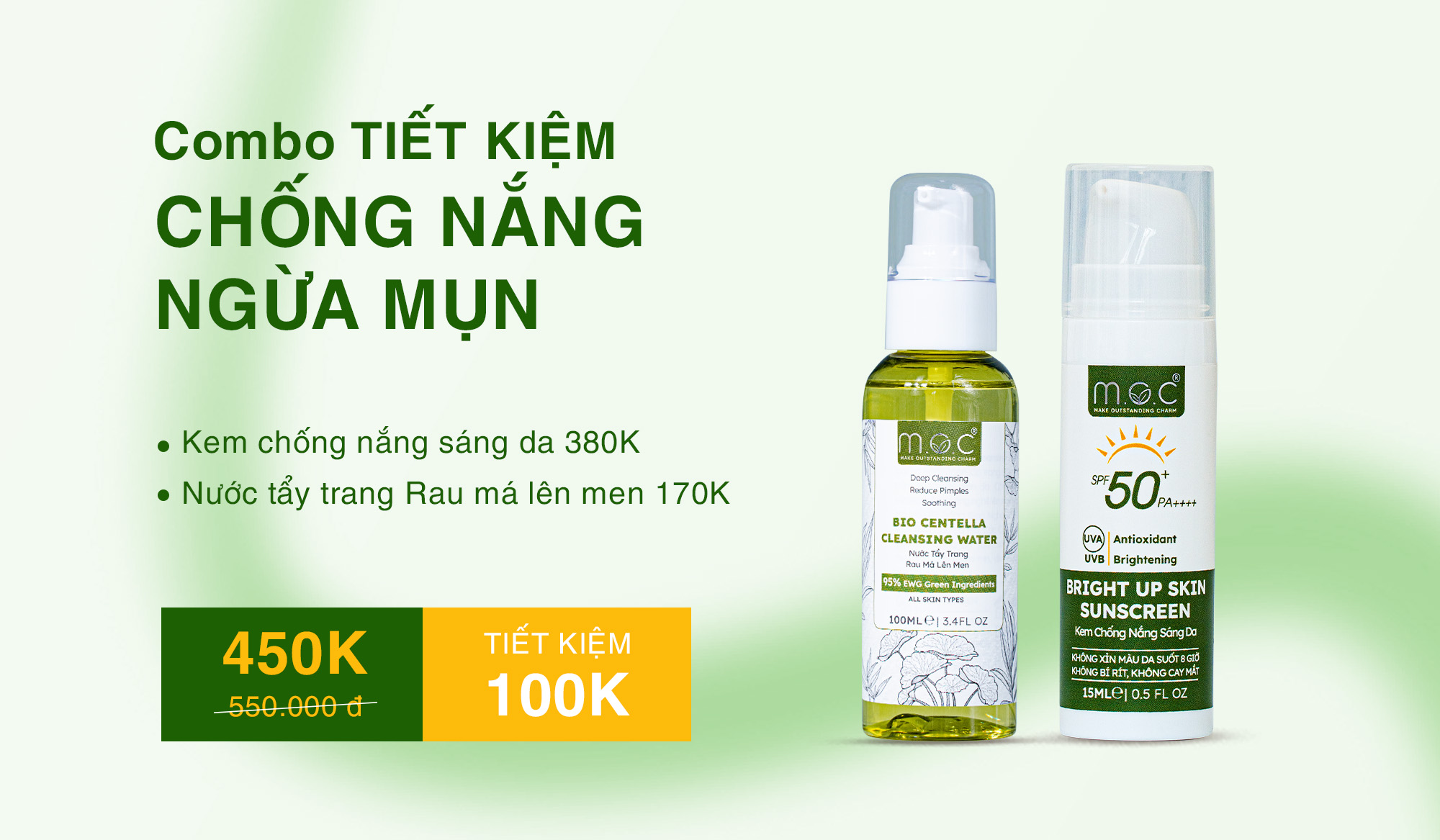 COMBO CHỐNG NẮNG, NGỪA MỤN