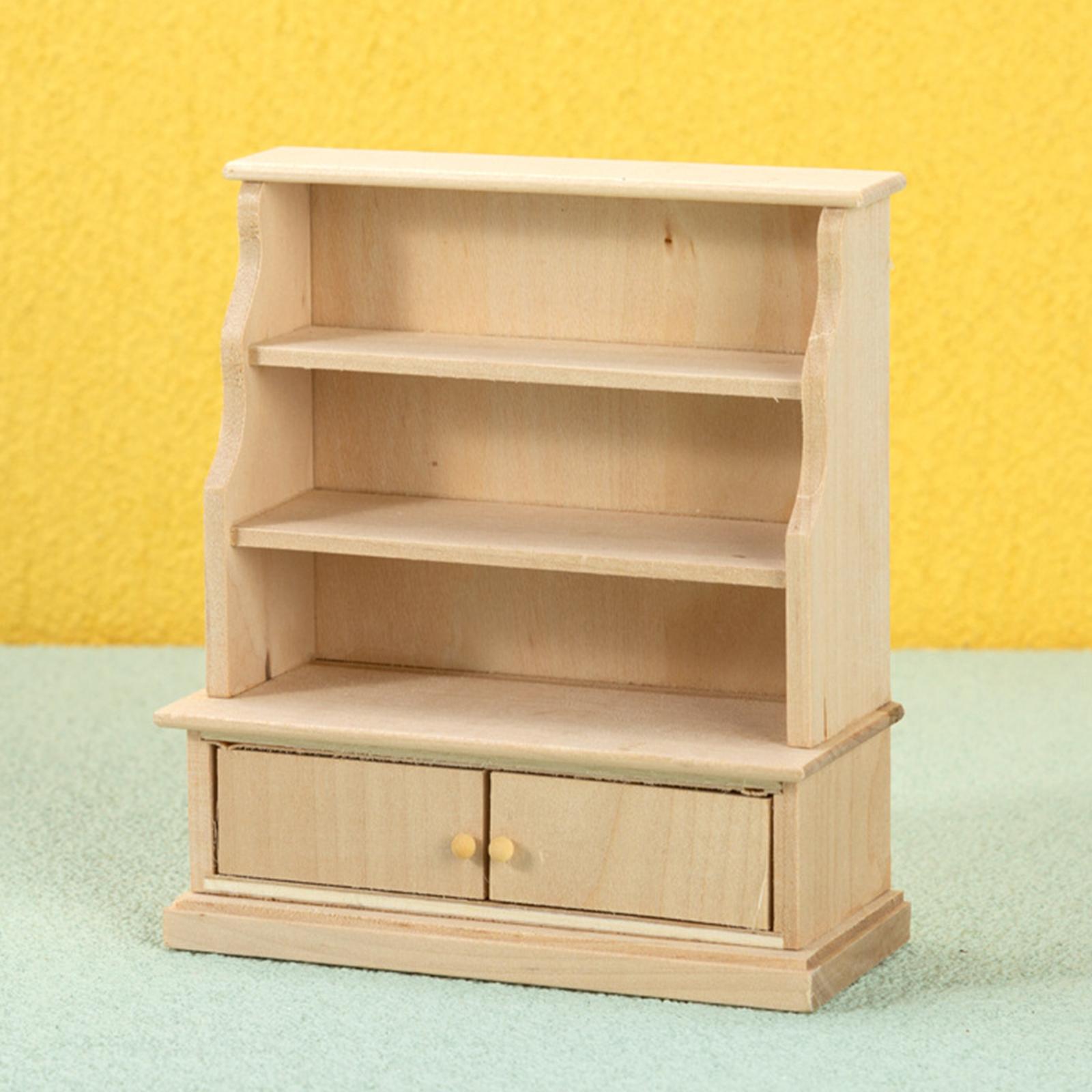 Dollhouse Cabinet Display Shelves for 1:12 Scale Dollhouse Living Room