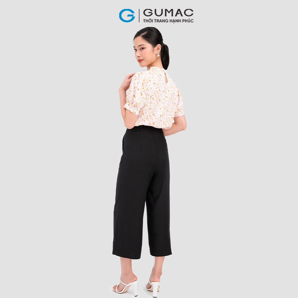 Quần lửng ống rộng phối phụ kiện GUMAC QC08123