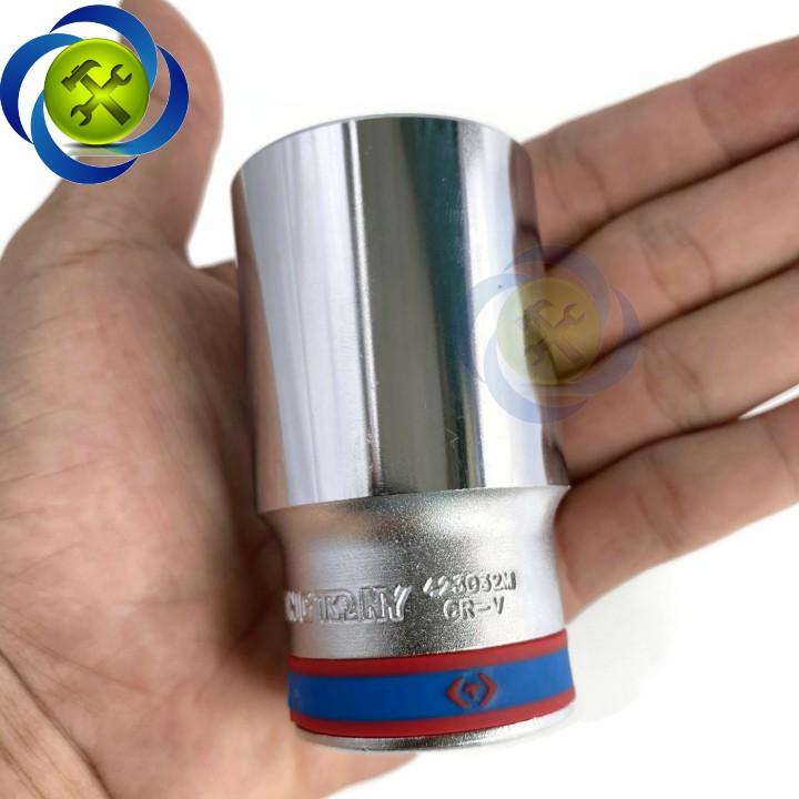Tuýp 32mm 1/2 Kingtony 423032M loại dài 12 cạnh màu trắng
