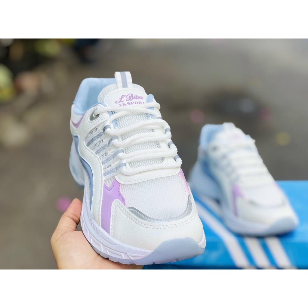 Giày sneaker nữ, giày thể thao AKSPROT viền phản quang đế tăng chiều cao size 35 đến 39