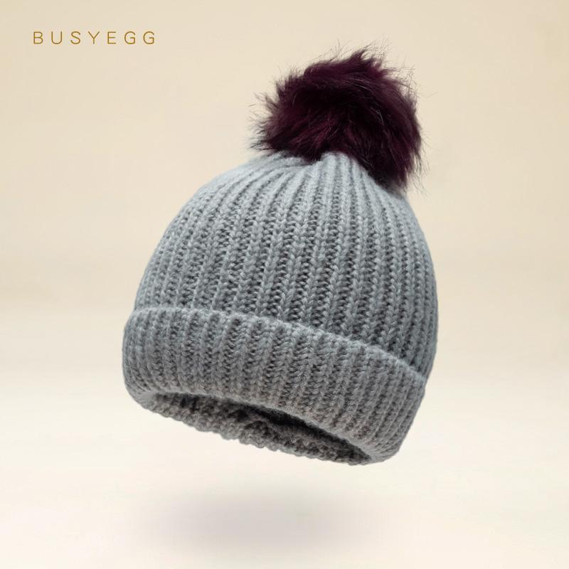 Xanh Dễ Thương Trẻ Em Nón Với Bóng Dày Mùa Đông Bộ Đội Trẻ Em Có Lót Ấm Knits Nón Xám Dành Cho Trẻ Em Và Thanh Thiếu Niên bé Trai Bé Gái