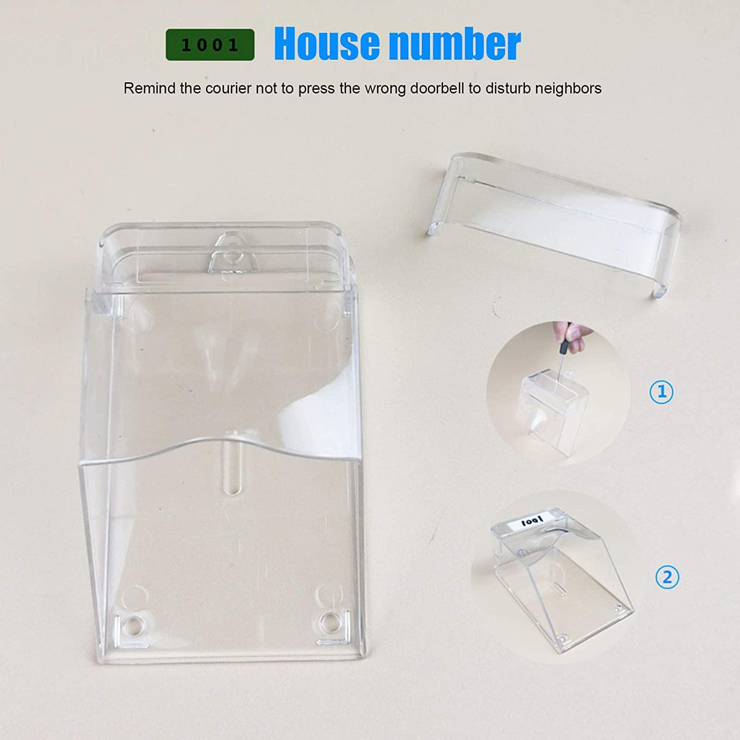 Bề ngoài chuông bảo vệ trong suốt, chống nước, không dây, được lắp bởi bức tường K11 x 6 x 5 cm
