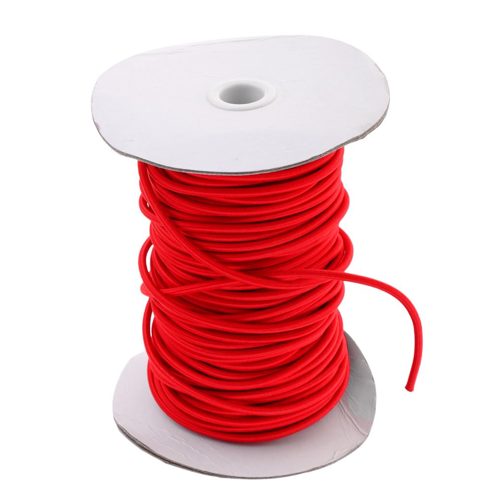 Red 4mm Marine Bungee Rope Shock Cord Car Truck Roof Racks Trailers Boats Kayaks Tie Down 0.5 1 2 3 20 30 50 75m
