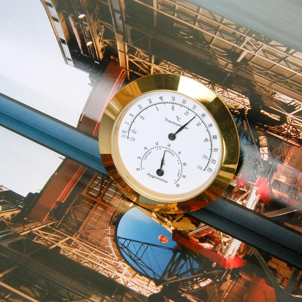 Guitar Thermometer Hygrometer, Golden