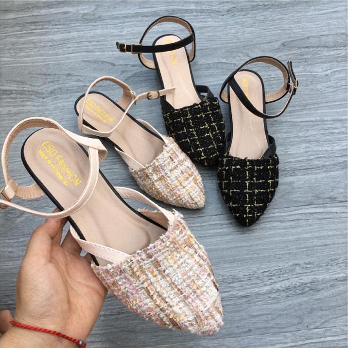 Giày sandal nữ quai ngang Phong Cách Hàn Quốc SS102