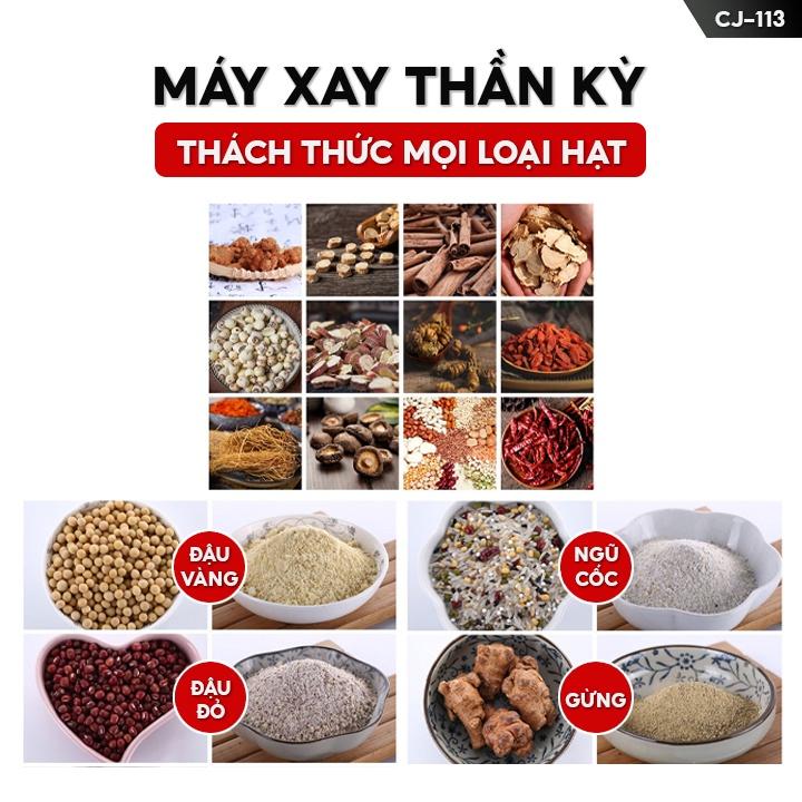 Máy Xay Hạt Xay Bột Đa Năng Gia Dụng Công Suất 200w Xay Được Các Lại Hạt Nguyên Liệu Thành Bột Trong Vài Phút CJ-113