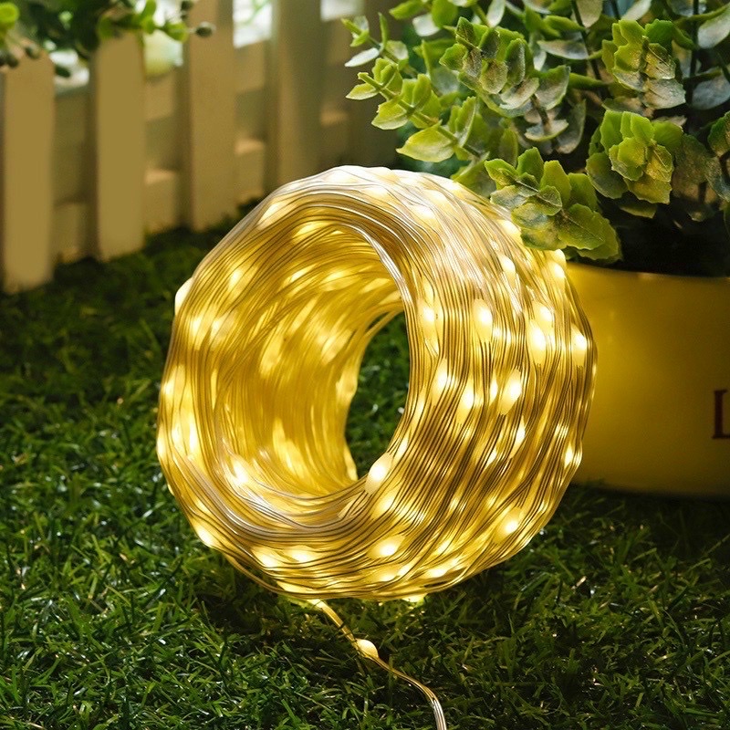 Dây đèn trang trí led đom đóm cắm điện chống nước nhiều màu 10 mét