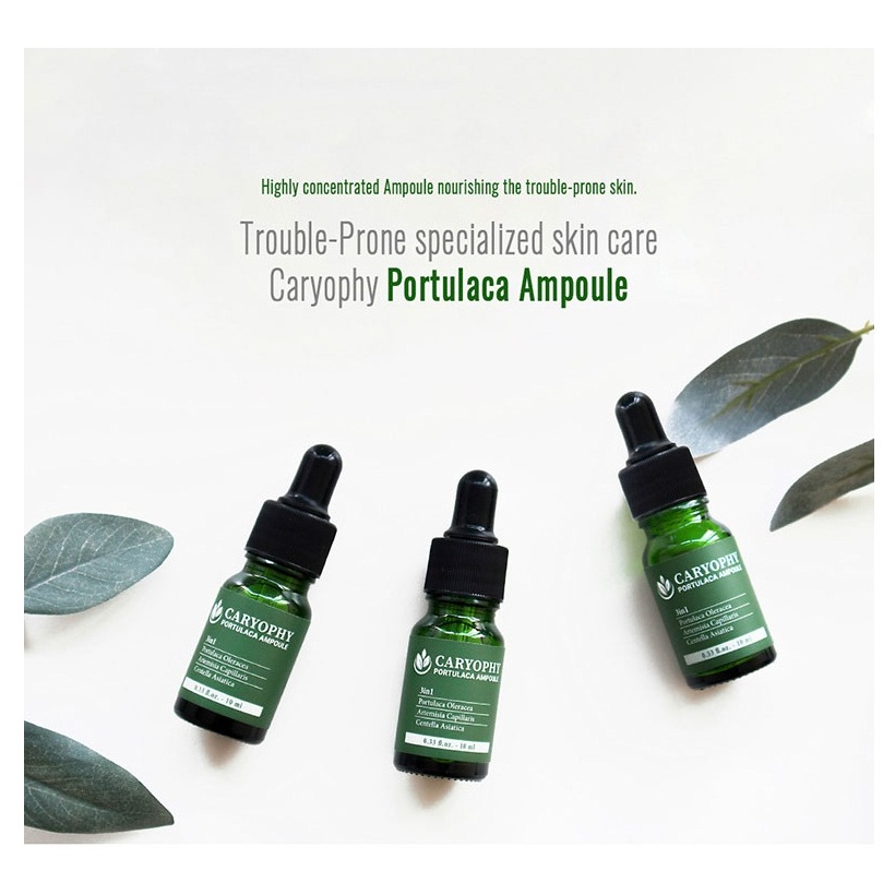 Serum Rau Má hỗ trợ giảm Mụn Caryophy Portulaca Ampoule 10ml