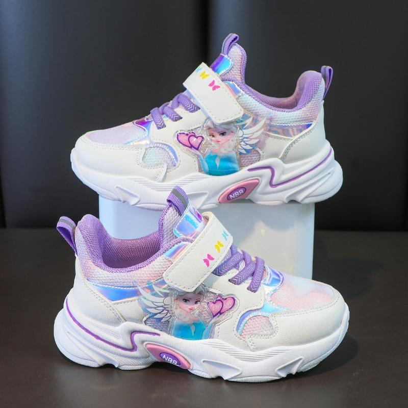 Giày Sneaker cho bé gái Giày hình Elsa Frozen đế mềm thời trang Hàn Quốc