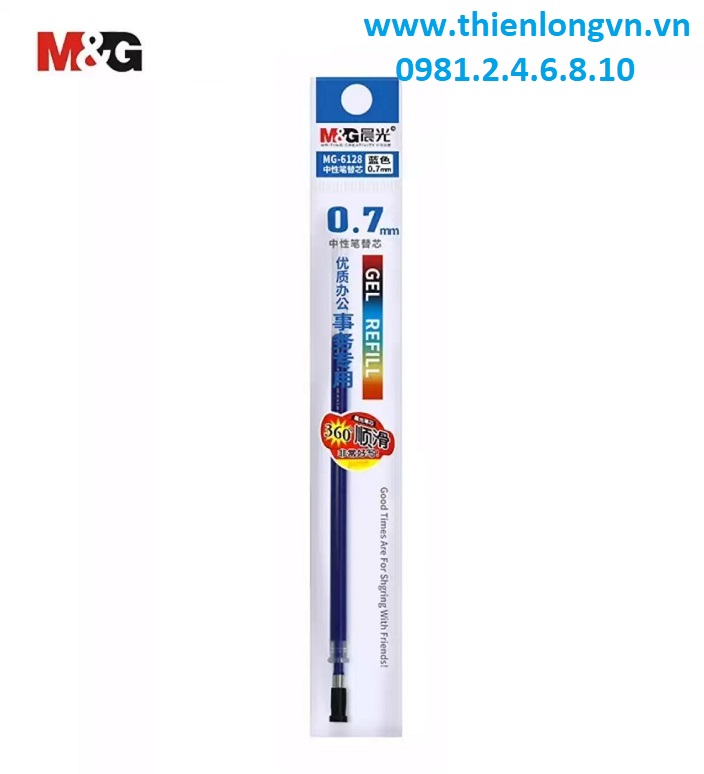 Hộp 20 ruột bút nước 0.7mm M&amp;G - 6128 màu xanh