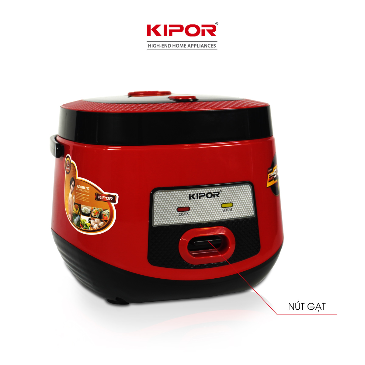 Nồi cơm điện KIPOR KP-N86918 - 1.8L - Lớp chống dính TEFLON cao cấp, lòng nồi niêu - Lòng nồi dày 3mm 1kg - Hàng chính hãng