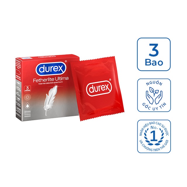 Bao Cao Su Durex Fetherlite Ultima - Siêu Mỏng - Truyền Nhiệt Nhanh