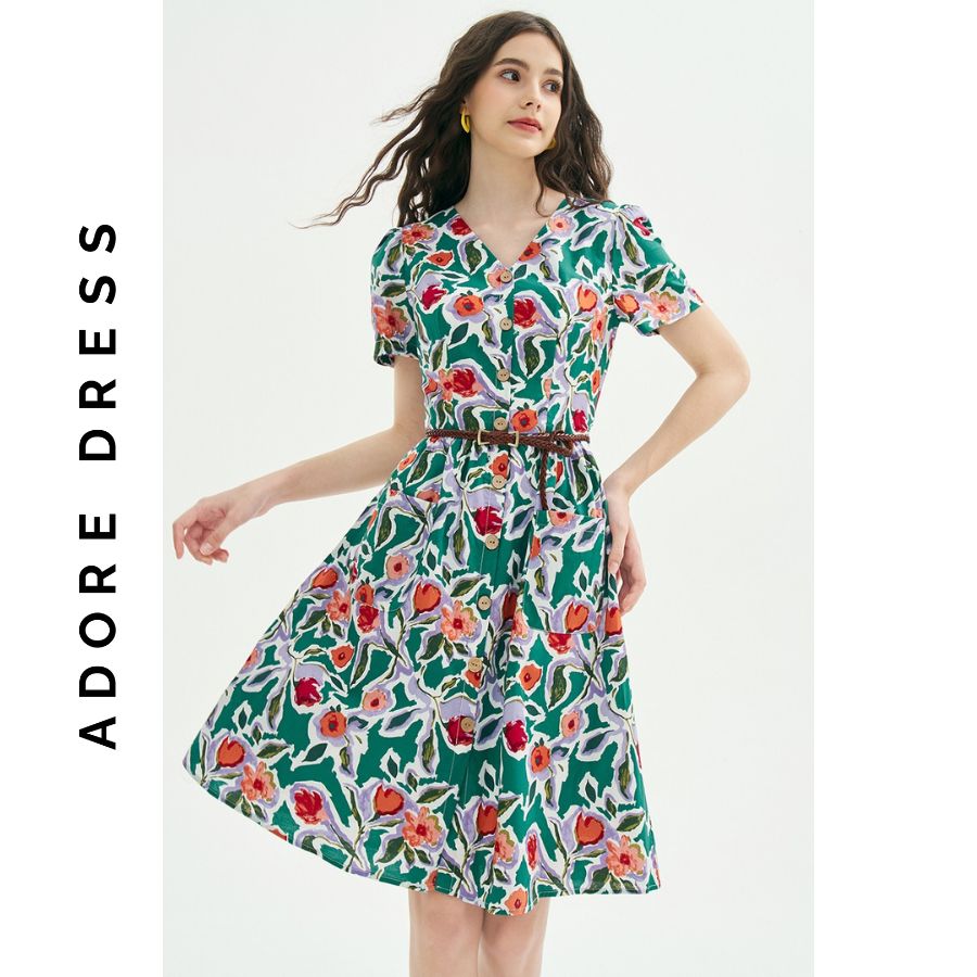 Đầm Mini dresses casual style thô hoa nhỡ 3 màu 311DR1190 ADORE DRESS