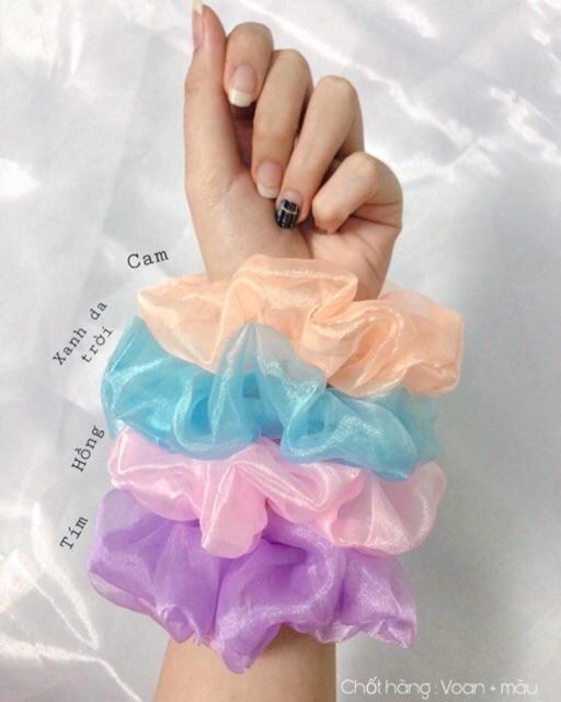 Dây buộc tóc scrunchies voan