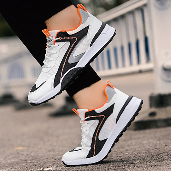 Giày Thể Thao Nam MENDO - Giày Sneaker Màu Đen Viền Trắng - Trắng Viền Đen, Giày Thể Thao Form Ôm Chân - G5110