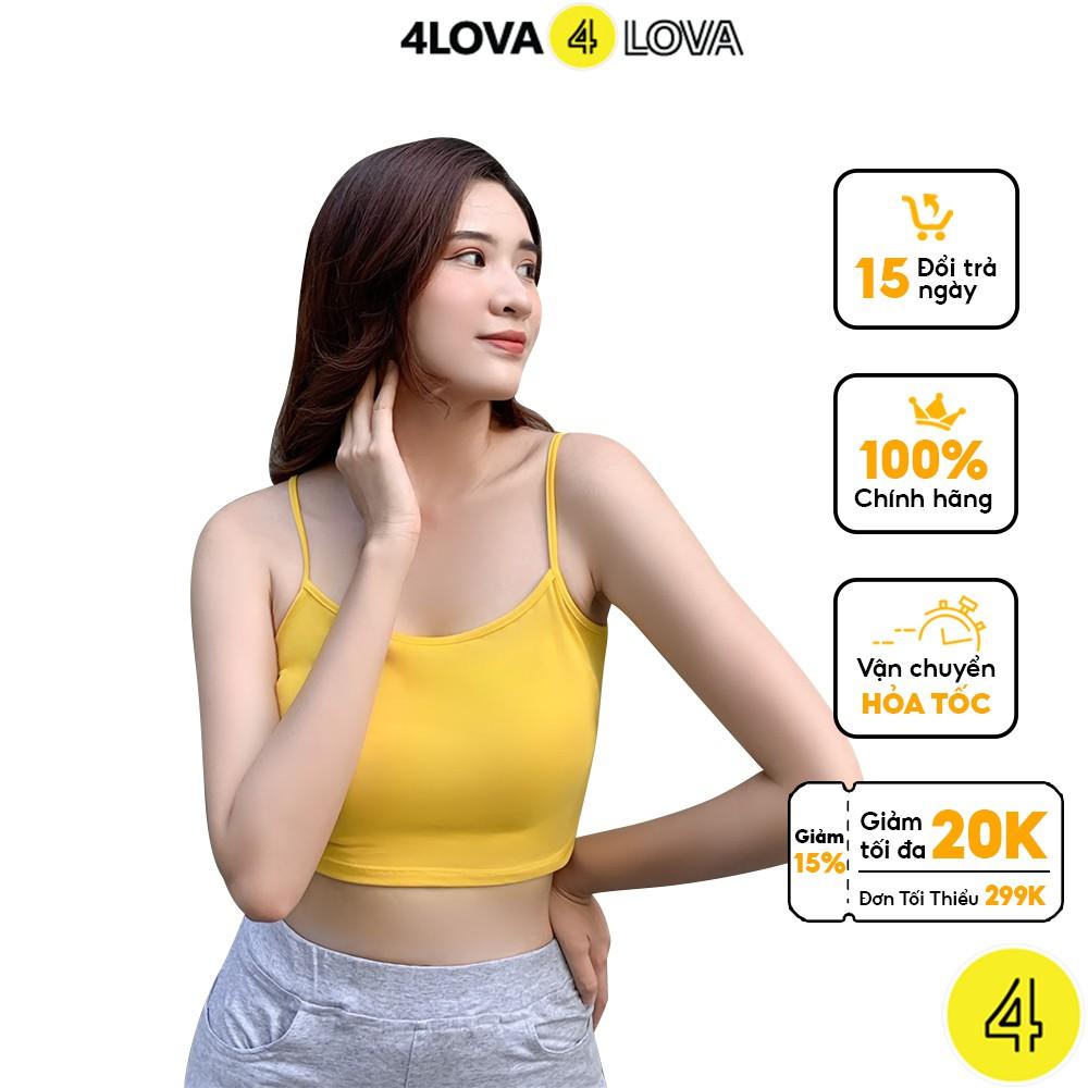 Áo croptop hai dây dáng ôm 4LOVA chất cotton mềm mại nhiều màu sắc trẻ trung (không đệm)