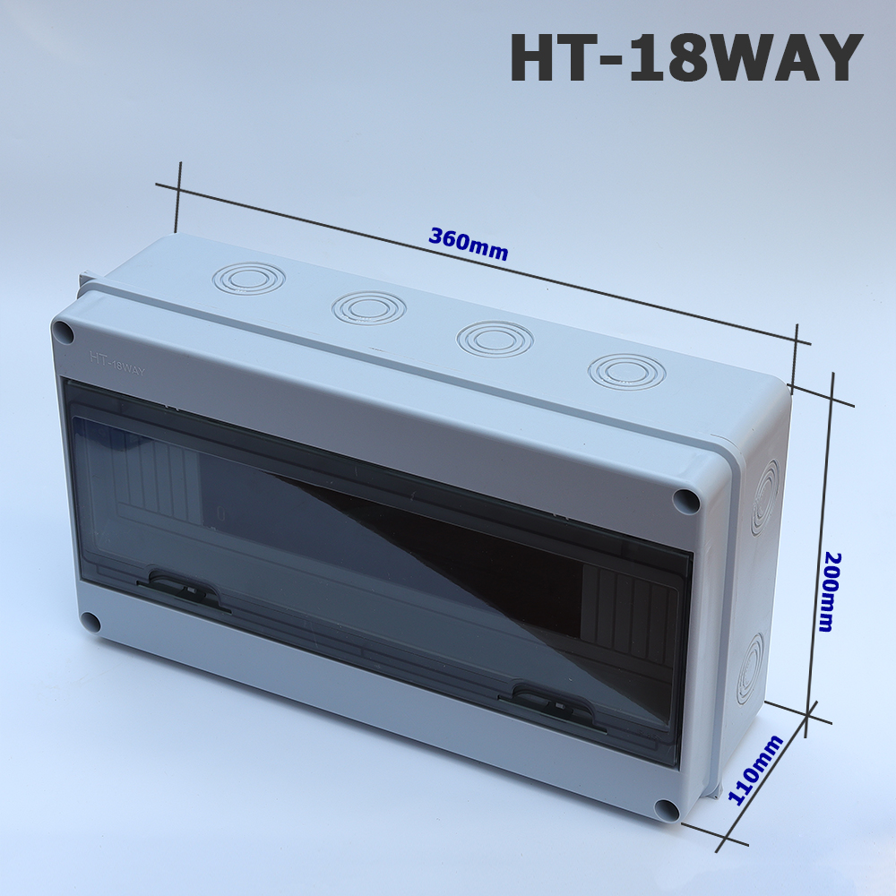 Tủ điện ngoài trời chống nước lắp nổi Hộp phân phối điện Model HT-5 8 12 15 18 24 WAY
