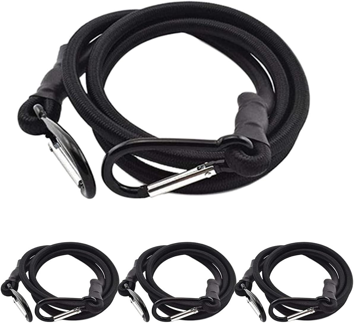Dây Bungee, Dây Bungee, Dây Bungee có móc, Dây Bungee đen 4 mảnh, Dây Bungee có móc cho giá để hành lý Dây Bungee