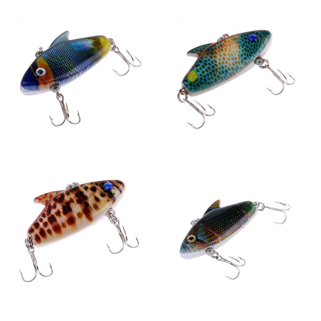 Fishing Lures ABS Plastic Hard Bait 2.17inch VIB Crankbait with Treble Hook