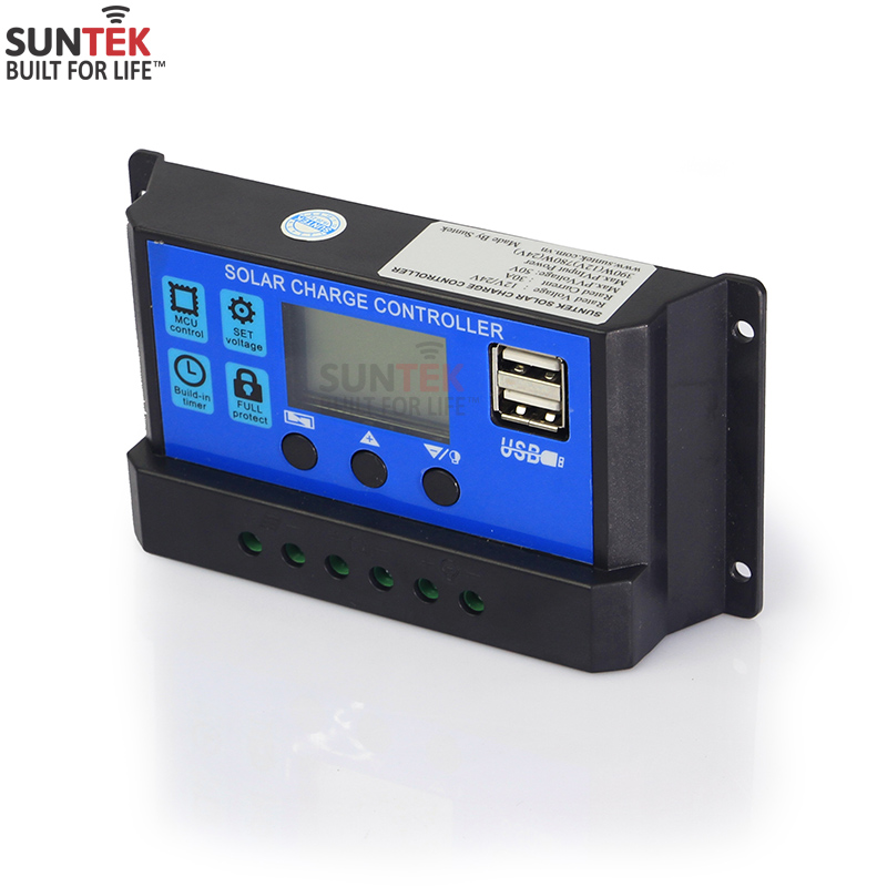 Bộ Điều Khiển Sạc Năng Lượng Mặt Trời 30A SUNTEK Solar Charge Controller - Tối ưu Nguồn điện sạc từ Tấm Pin Năng lượng Mặt trời cho Pin/Ắc Quy- Hàng Chính Hãng