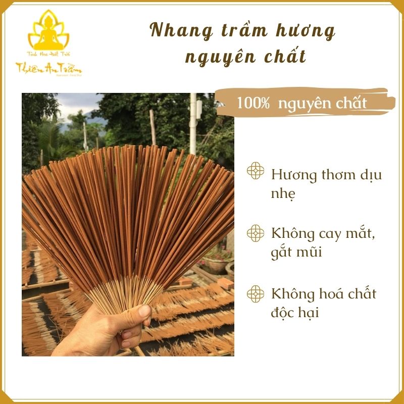 Nhang trầm hương nguyên chất tự nhiên Size 30cm - Hộp 1kg