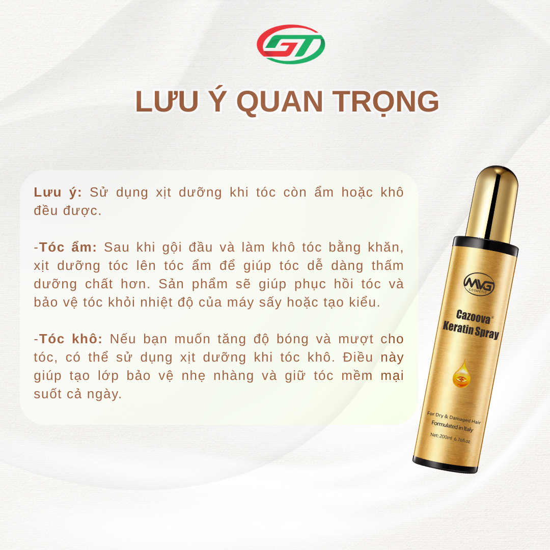 Xịt Dưỡng Tóc Cazoova Keratin Spray 200ml - Dưỡng Ẩm, Giúp Tóc Bóng Mượt, Ngăn Gãy Rụng