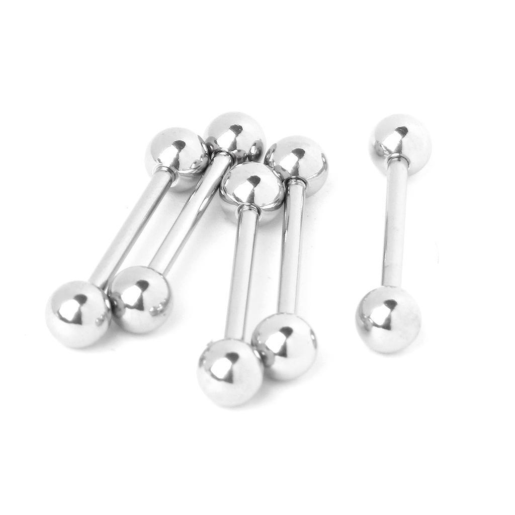 10pcs 316L Stainless Steel 14G Nipple Rings Barbell Body Piercing Jewelry