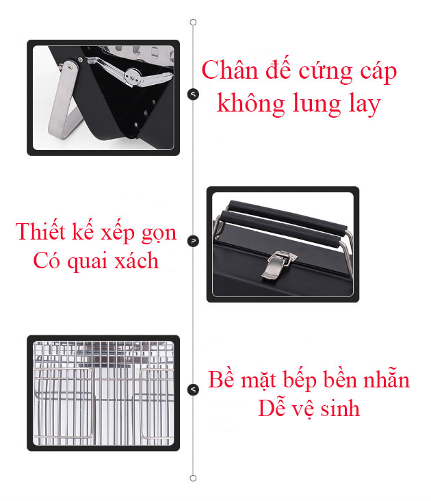 Bếp Nướng Than BBQ mini xếp gọn di động Grille Tash Camping